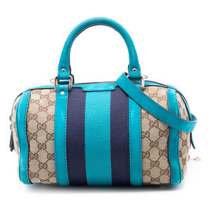 Pre-Loved Gucci Small GG Canvas Web Joy Boston Bag